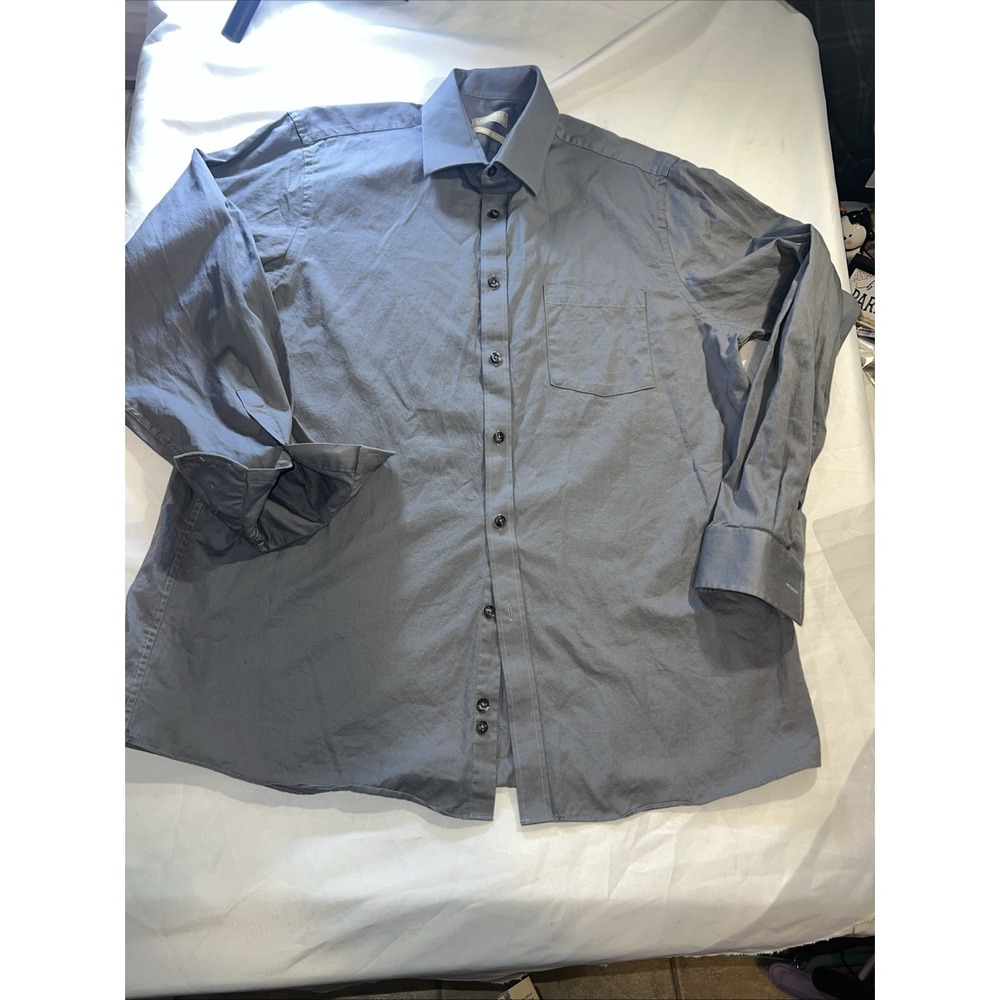 Michael Kors Shirt Men's 16.5 34/35 Charcoal Long Sleeve Button Up 32